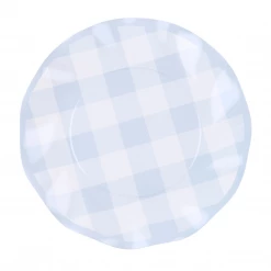 Ohitsperfect Periwinkle Gingham Wavy Paper Salad Plate Kids Birthday