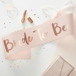 Ohitsperfect Pink & Rose Gold Bride To Be Sash Bridal Shower & Hens