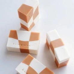 Ohitsperfect Handmade Soap - Wavy Checkered Apricot