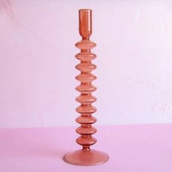 Ohitsperfect Cinnamon Ripple Glass Candle Holder