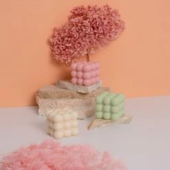 Ohitsperfect Pink Bubble Cube Candle
