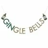 Ohitsperfect Glitter Gingle Bells Christmas Gin Party Bunting - GOLD GLITTER