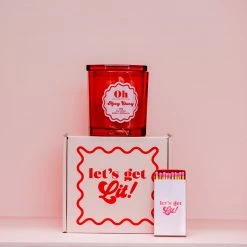 Ohitsperfect Christmas Let's Get Lit Candle And Matches Gift Pack - Merry Cherry