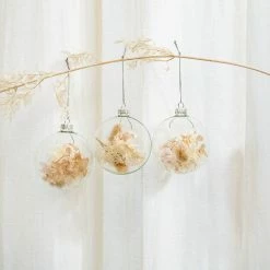 Ohitsperfect Dried Flower Glass Bauble Ornaments – Neutrals