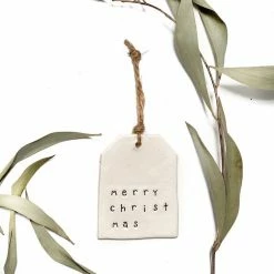Ohitsperfect Ceramic Christmas Tag Ornament ‘merry Christmas’