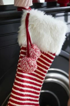 Ohitsperfect Red White Striped Christmas Stocking