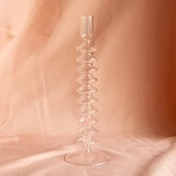 Ohitsperfect Dazzle Bar Clear Ripple Glass Candle Holder