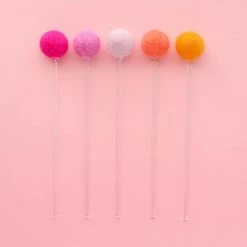 Ohitsperfect Bridal Shower & Hens Felt Ball Cocktail Drink Stirrers