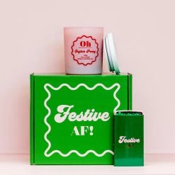 Ohitsperfect Festive AF Candle And Matches Gift Pack - English Peony