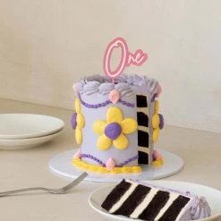 Ohitsperfect Kids Birthday Pink Layered Cake Topper One