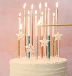 Ohitsperfect Gold Long Cake Candles Weddings
