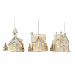 Ohitsperfect Christmas Goodwill Belgium LED Snowy House Ornament Assorted