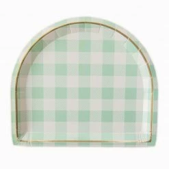 Ohitsperfect Green Gingham 8 Dinner Plate Set