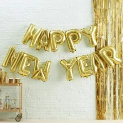 Ohitsperfect Gold Happy New Year Balloon Garland