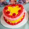 Ohitsperfect Retro Heart Shaped Cake - Yellow Bridal Shower & Hens
