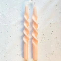 Ohitsperfect Twist Candle - Pale Peach 28cm