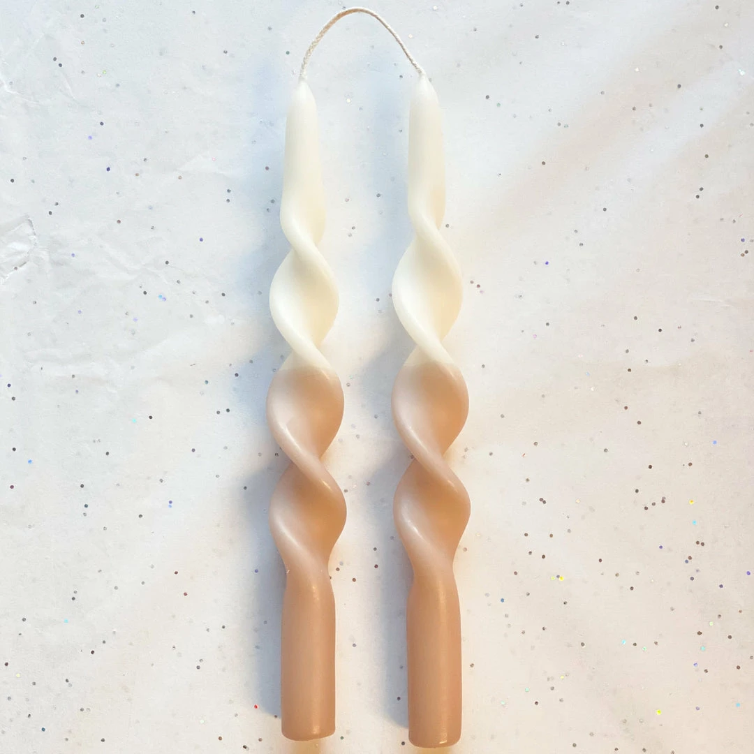 Ohitsperfect Twist Duo Toned Candle - Caramel Cream 28cm 3 Ohitsperfect Twist Duo Toned Candle - Caramel Cream 28cm