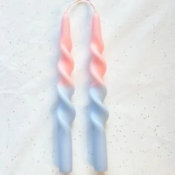 Ohitsperfect Blue Twist Duo Toned Candle - Fairy Floss 28cm
