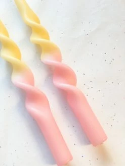 Ohitsperfect Bridal Shower & Hens Twist Duo Toned Candle - Pink Lemonade 28cm