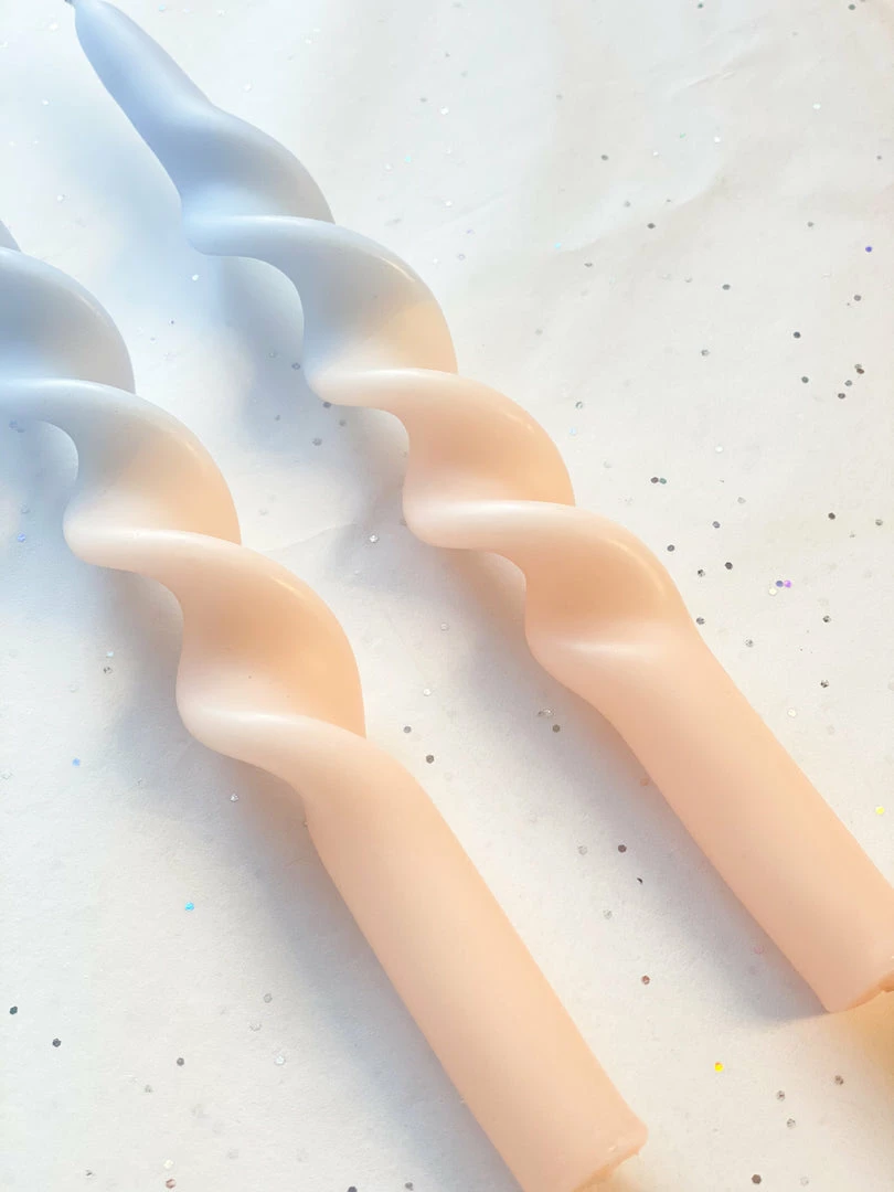 Ohitsperfect Twist Duo Toned Candle - Peach Blue Moon 28cm 4 Ohitsperfect Twist Duo Toned Candle - Peach Blue Moon 28cm
