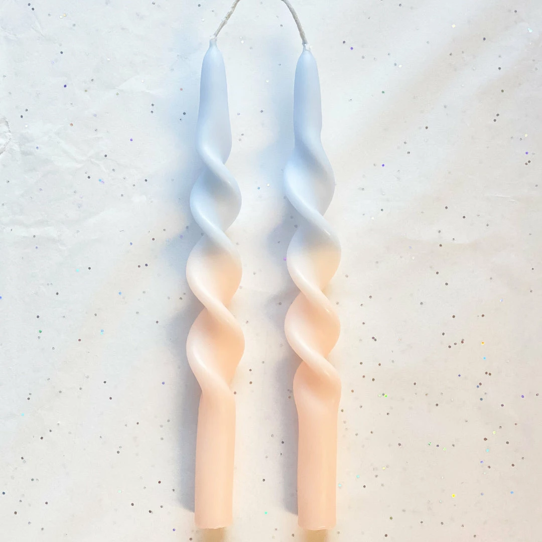 Ohitsperfect Twist Duo Toned Candle - Peach Blue Moon 28cm 3 Ohitsperfect Twist Duo Toned Candle - Peach Blue Moon 28cm