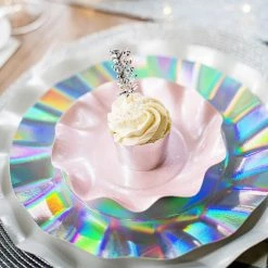 Ohitsperfect Iridescent Wavy Paper Salad Plate