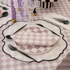 Ohitsperfect Checkmate Lilac Napkin Set Table Linen