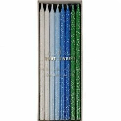 Ohitsperfect Kids Birthday Blue Glitter Dipped Candles