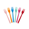 Ohitsperfect Melamine Cake Forks 6pcs Assorted 'Choose Happy' Colours Kids Birthday