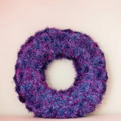 Ohitsperfect Metallic Purple Tinsel Pom Pom Wreath