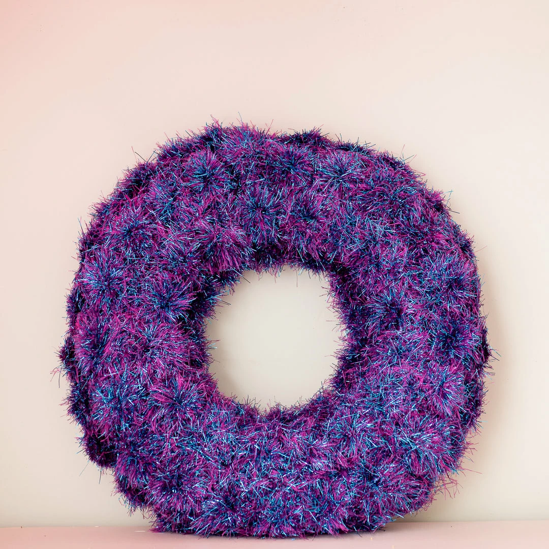 Ohitsperfect Metallic Purple Tinsel Pom Pom Wreath 3 Ohitsperfect Metallic Purple Tinsel Pom Pom Wreath