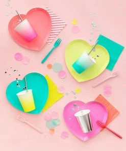 Ohitsperfect I Heart Neon Paper Plates