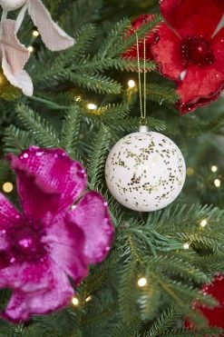 Christmas Pink Velvet Speckled Bauble