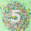 Ohitsperfect Mini White Glitter Cake Candle - Number 5 Kids Birthday
