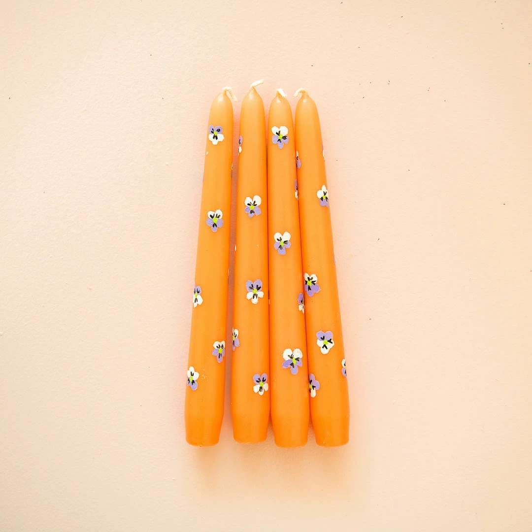 Ohitsperfect Hand Painted Flower Candle Peach 3 Ohitsperfect Hand Painted Flower Candle Peach