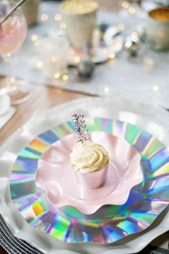 Ohitsperfect Pearly Pink Wavy Paper Appetiser/Dessert Bowl Bridal Shower & Hens