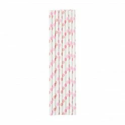 Ohitsperfect Bridal Shower & Hens Pink Polka Dot Paper Straws