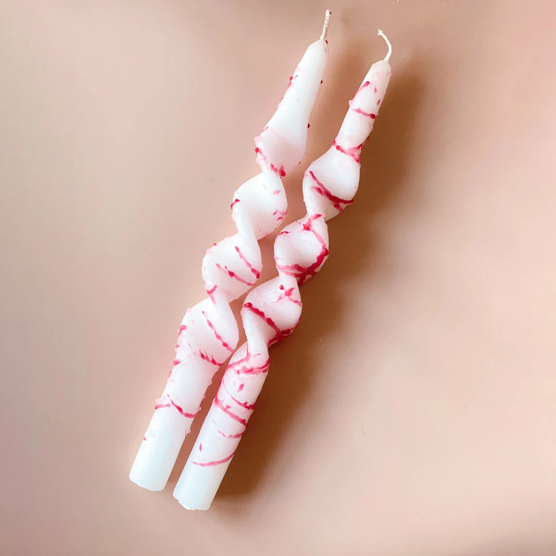 Ohitsperfect Confetti Twist Candle - White & Red 28cm Bridal Shower & Hens 3 Ohitsperfect Confetti Twist Candle - White & Red 28cm Bridal Shower & Hens