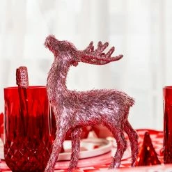 Ohitsperfect Pink Tinsel Reindeer Christmas