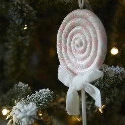 Ohitsperfect Pink And White Swirl Lollipop Hanging Ornaments Christmas