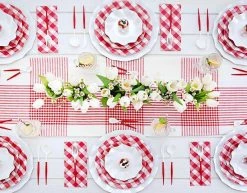 Ohitsperfect Red Gingham Wavy Paper Dinner Plate Bridal Shower & Hens