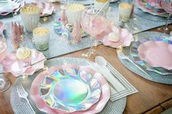 Ohitsperfect Pearly Pink Wavy Paper Appetiser/Dessert Bowl Bridal Shower & Hens