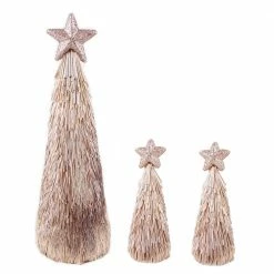 Ohitsperfect Rose Gold Tinsel Tree (Set Of 3)