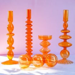 Ohitsperfect Orange Apricot Ripple Candle Holder
