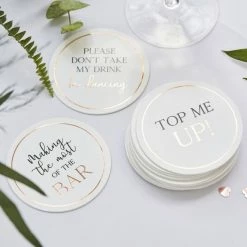 Ohitsperfect Adult Birthday Glass Topper Wedding Coasters