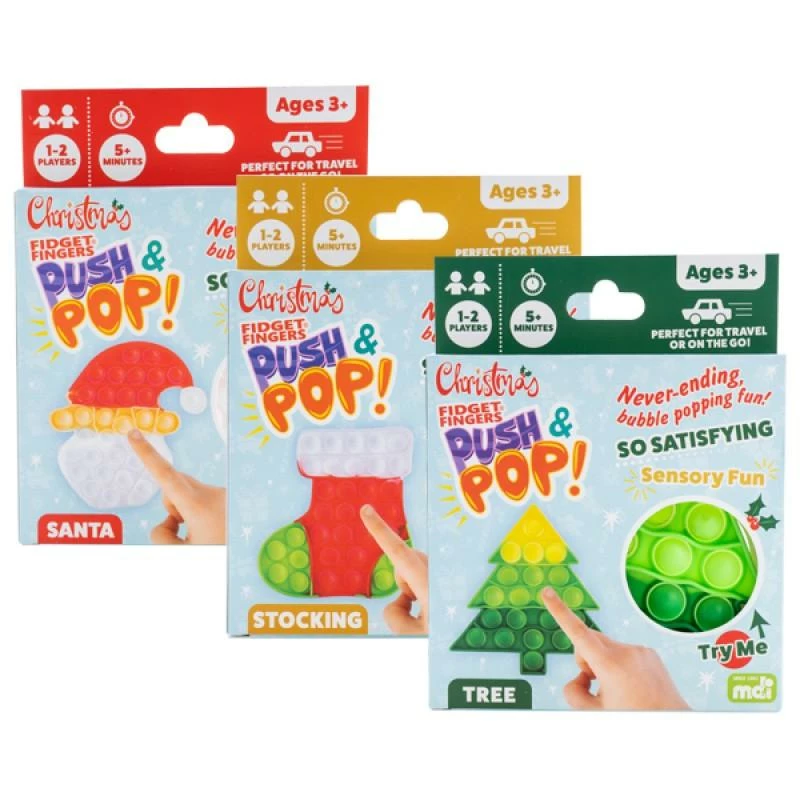 Ohitsperfect Christmas Fidget Push & Pop - Assorted 3 Ohitsperfect Christmas Fidget Push & Pop - Assorted