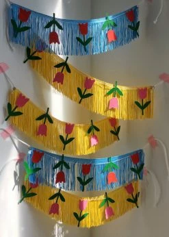 Ohitsperfect Kids Birthday Yellow Tulip Fringe Banner
