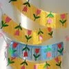 Ohitsperfect Kids Birthday Yellow Tulip Fringe Banner